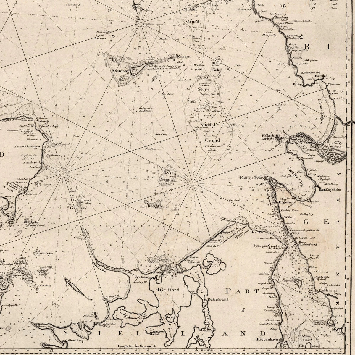 Kattegat 1814 - Dansk Søkort - 50×77 cm – billede 4