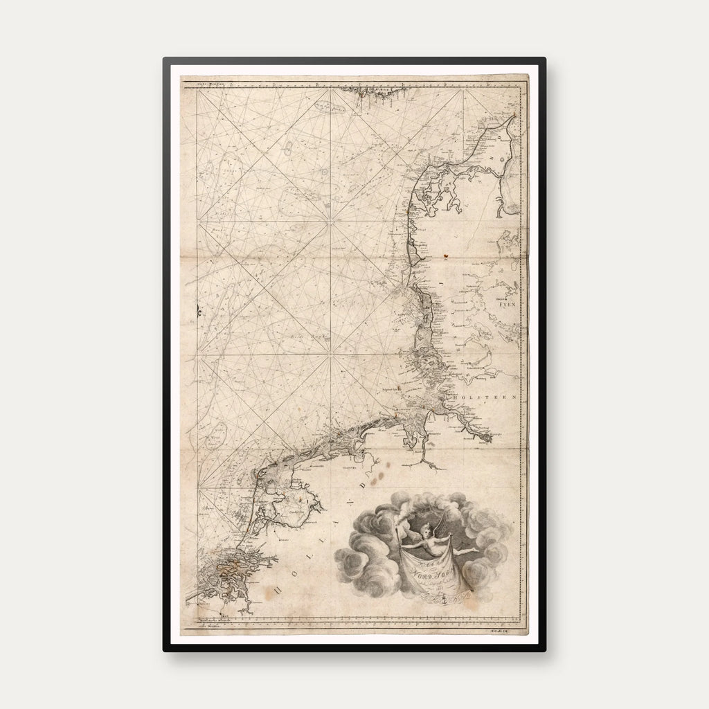 Nordsøen 1814 - Dansk Marine - Søkort - 50×78 cm – billede 1