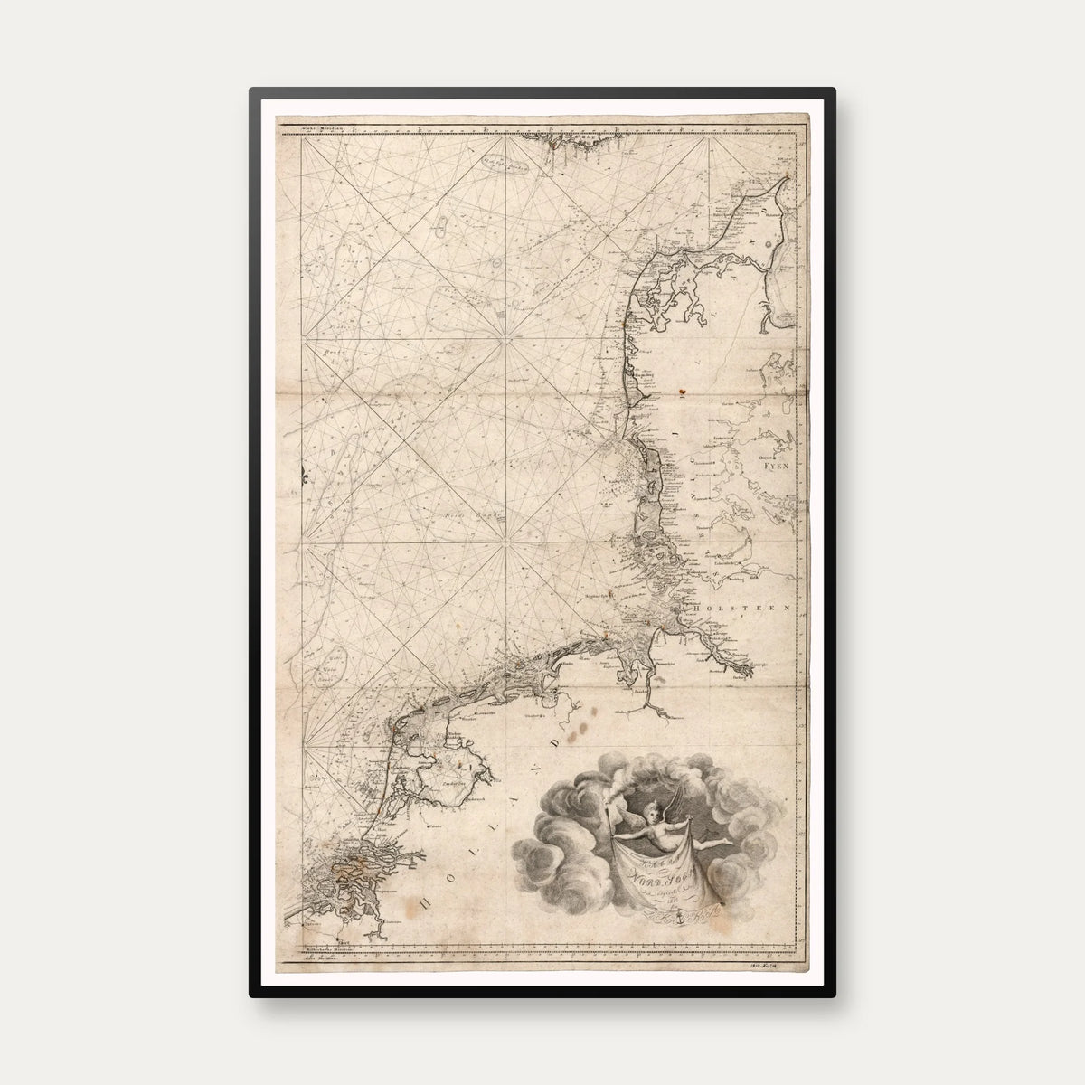 Nordsøen 1814 - Dansk Marine - Søkort - 50×78 cm – billede 1