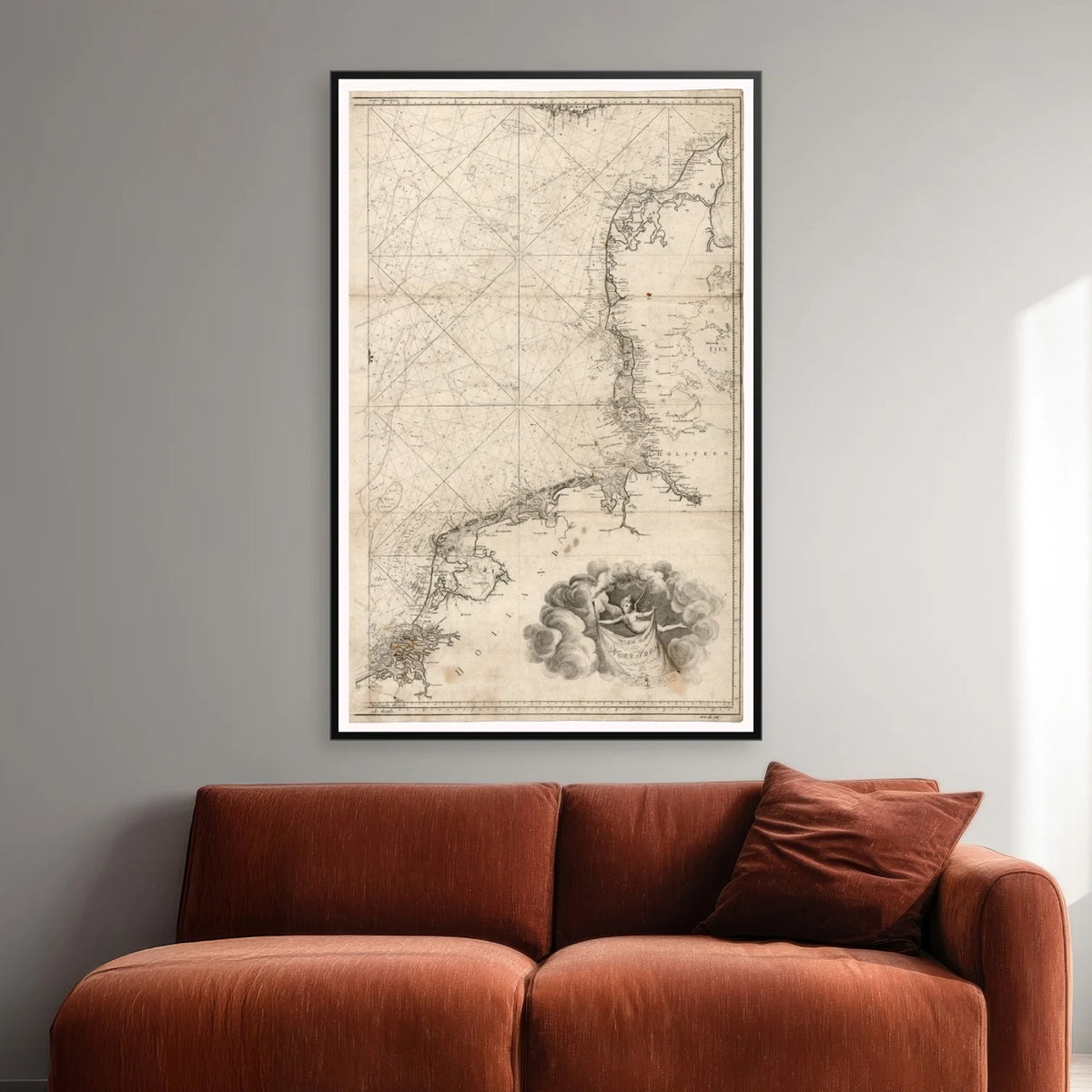 Nordsøen 1814 - Dansk Marine - Søkort - 50×78 cm – billede 2