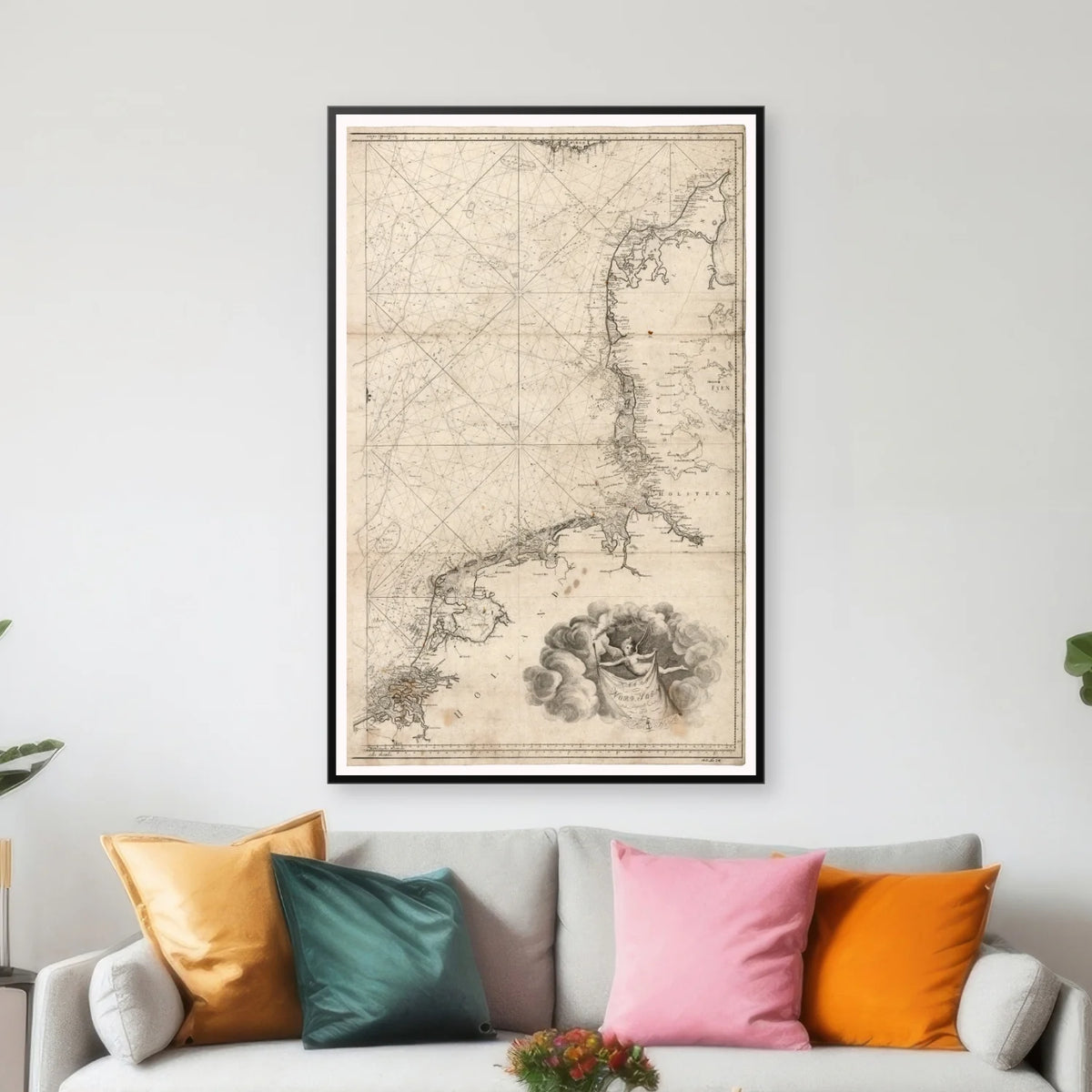 Nordsøen 1814 - Dansk Marine - Søkort - 50×78 cm – billede 3