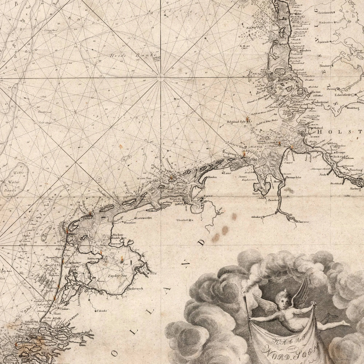 Nordsøen 1814 - Dansk Marine - Søkort - 50×78 cm – billede 4