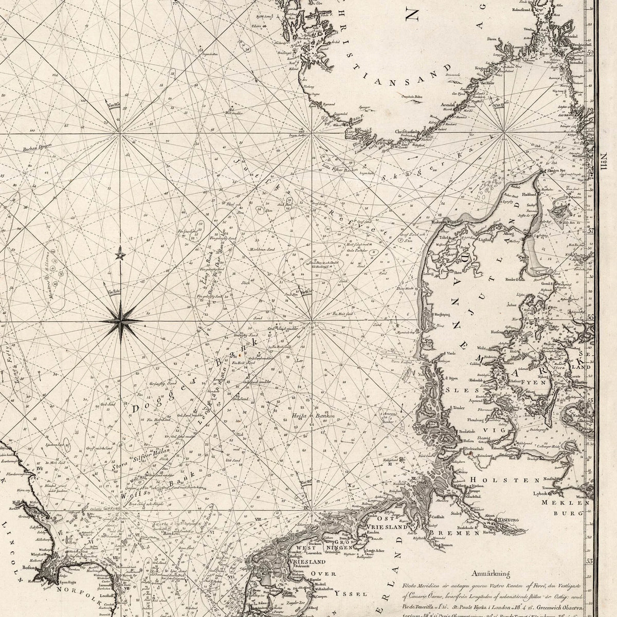 Nordsøen 1797 - Kartografisk Kort – billede 4