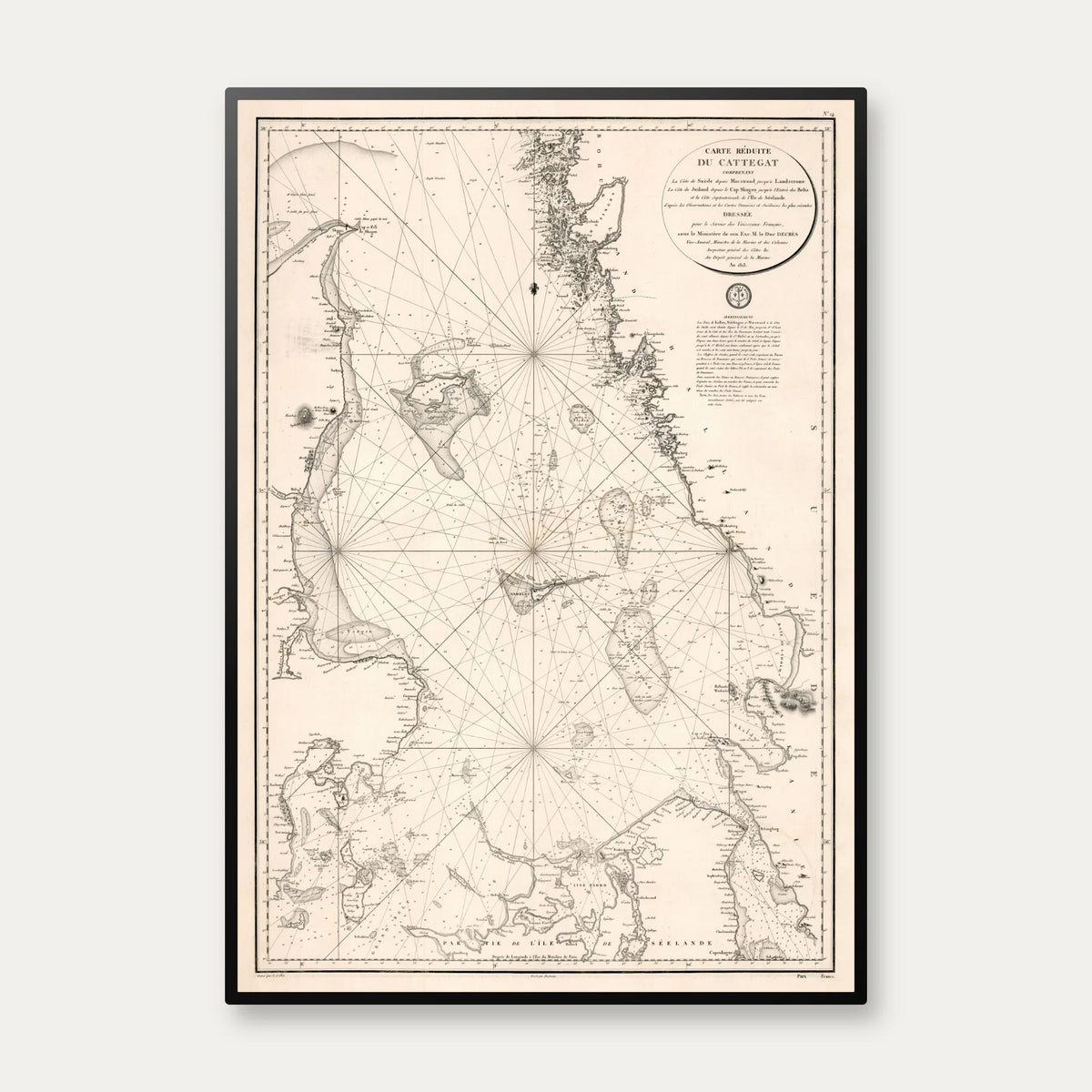 Cattegat 1813 - Fransk Marinekort – billede 1