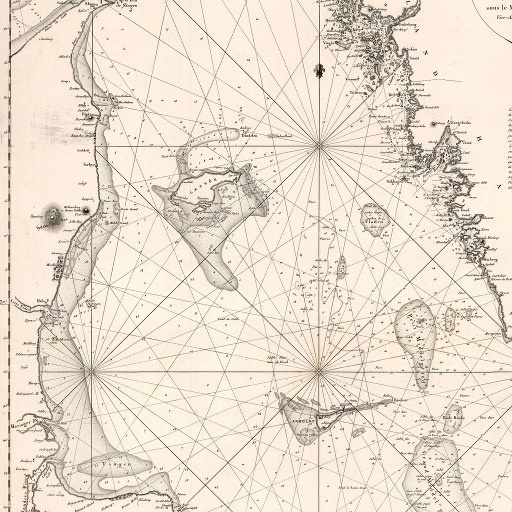 Cattegat 1813 - Fransk Marinekort – billede 4