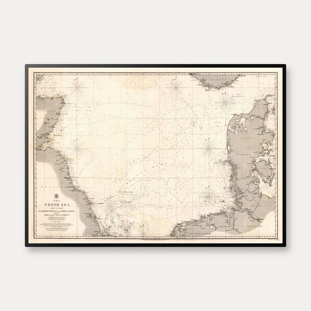 Nordsøen 1854 - Engelsk Marinekort – billede 1