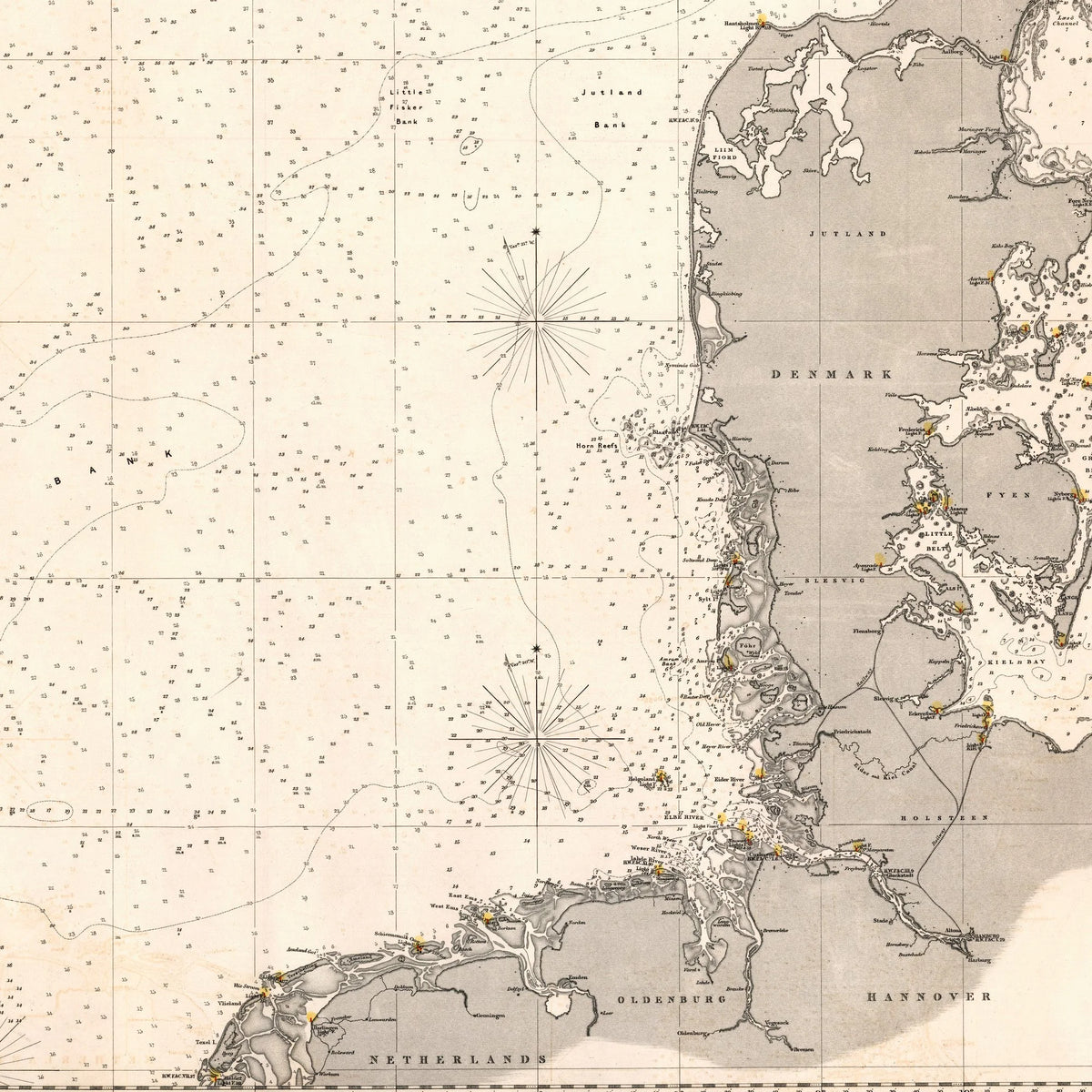 Nordsøen 1854 - Engelsk Marinekort – billede 4