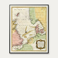 Nordsøen 1745 - Engelsk søkort - 50×62 cm – billede 1