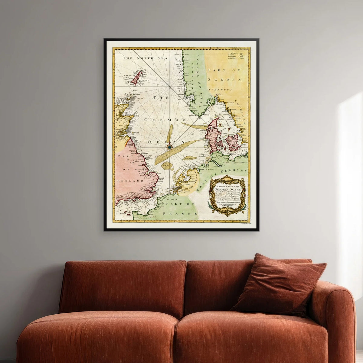 Nordsøen 1745 - Engelsk søkort - 50×62 cm – billede 2