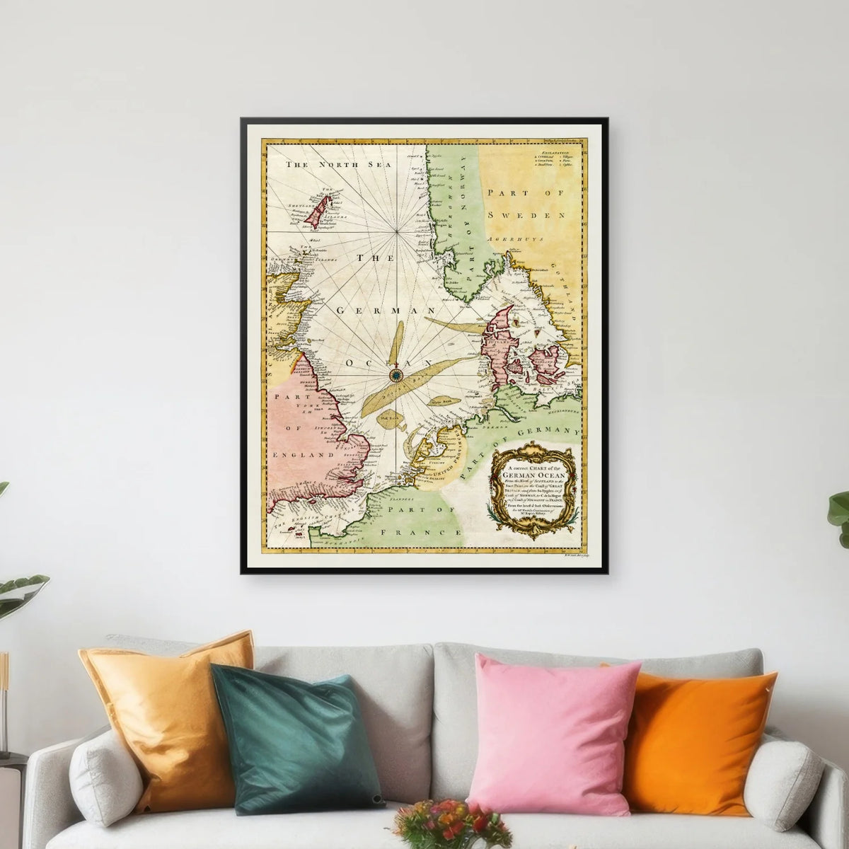 Nordsøen 1745 - Engelsk søkort - 50×62 cm – billede 3
