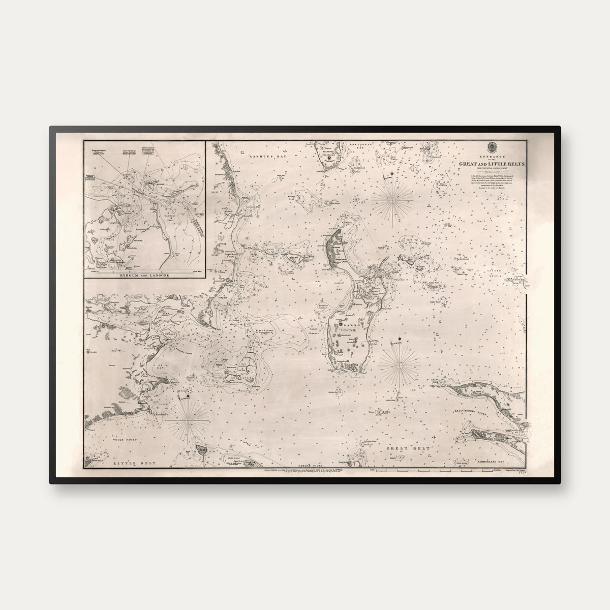 Bælterne 1853 - Engelsk Søkort – billede 1
