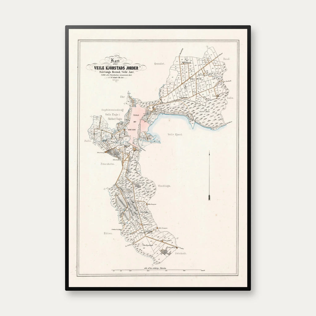 Vejle Kjøbstad 1870 - Matrikel- & bykort – billede 1
