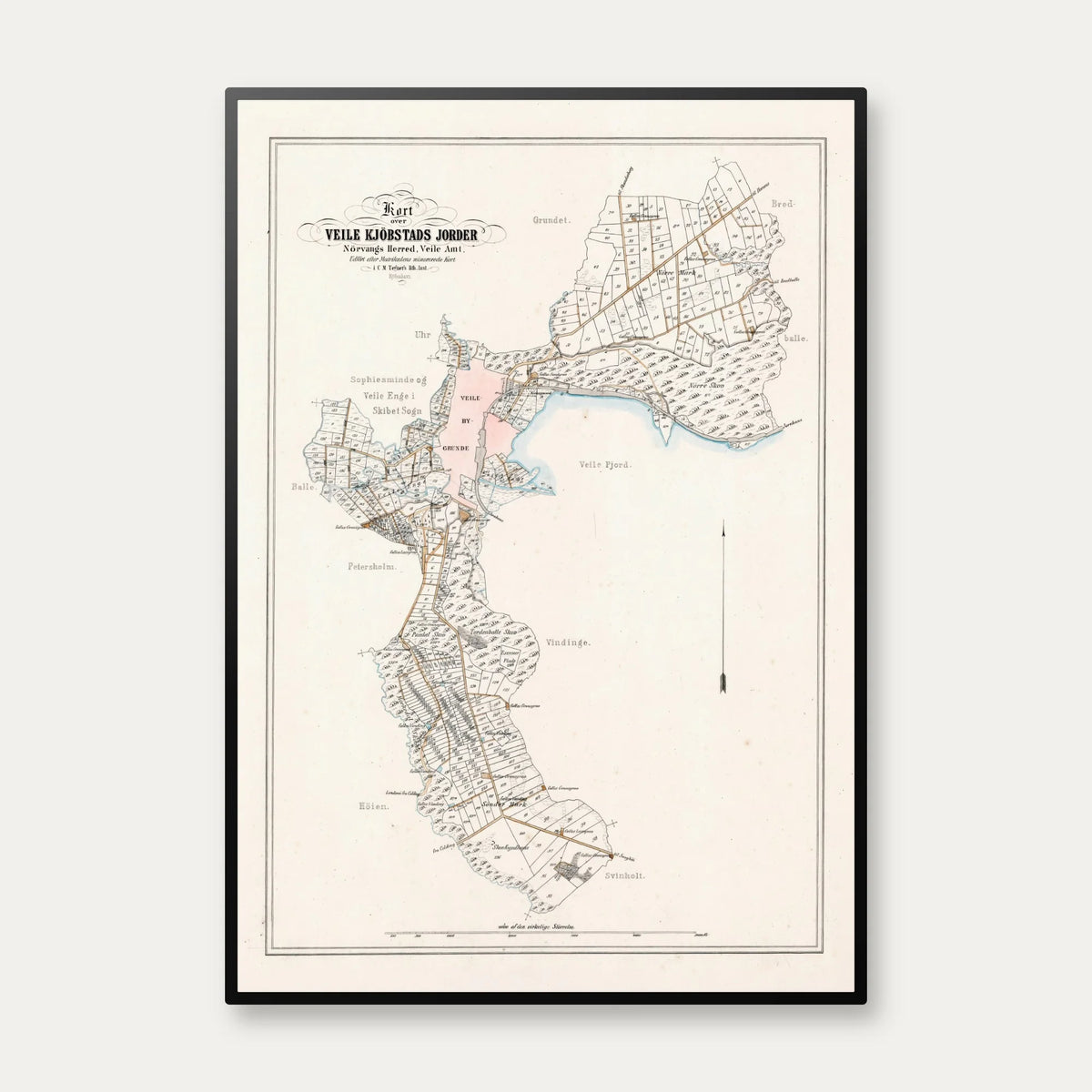 Vejle Kjøbstad 1870 - Matrikel- & bykort – billede 1