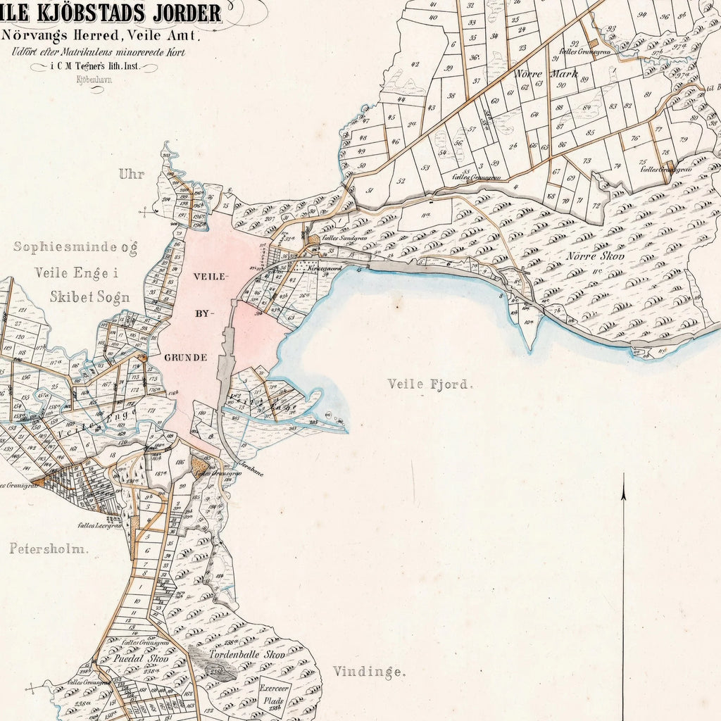 Vejle Kjøbstad 1870 - Matrikel- & bykort – billede 4