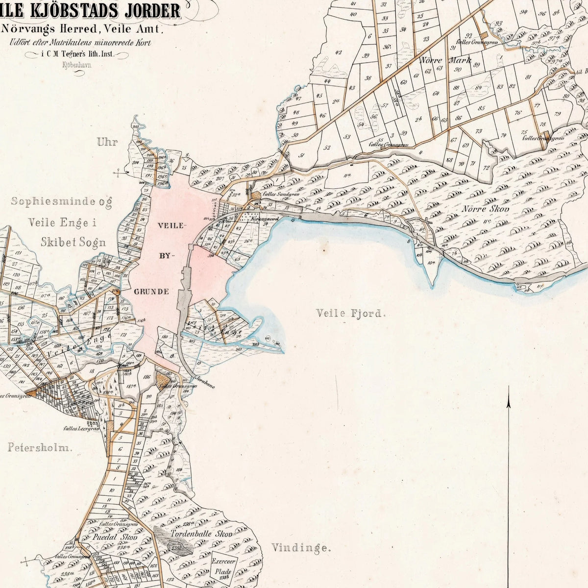 Vejle Kjøbstad 1870 - Matrikel- & bykort – billede 4