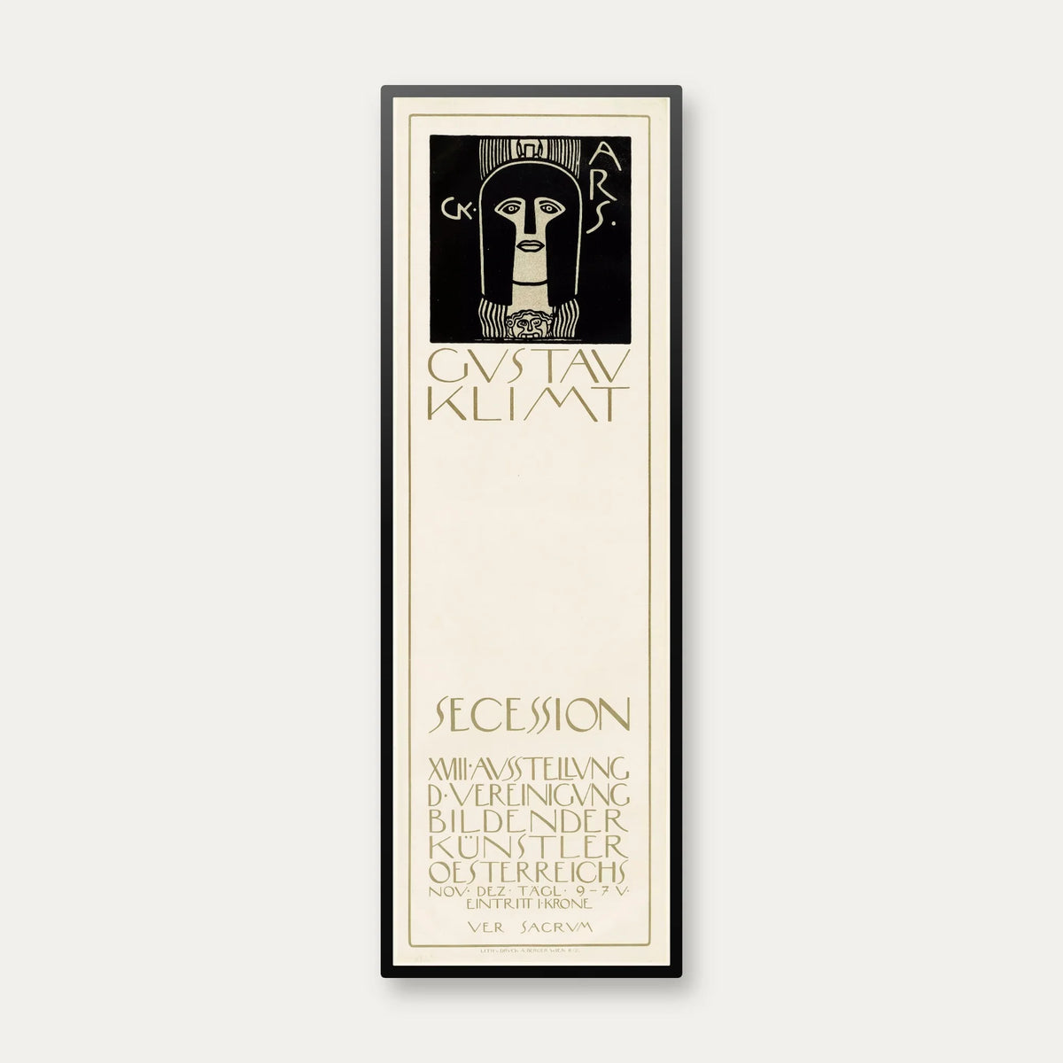 Secession 18 - Gustav Klimt Plakat - 40×100 cm – billede 1