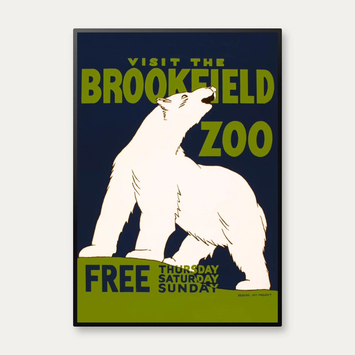Brookfield Zoo 1936 - Isbjørn Plakat – billede 1