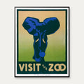 Visit the Zoo 1937 - Elefant Plakat - 50×64 cm – billede 1