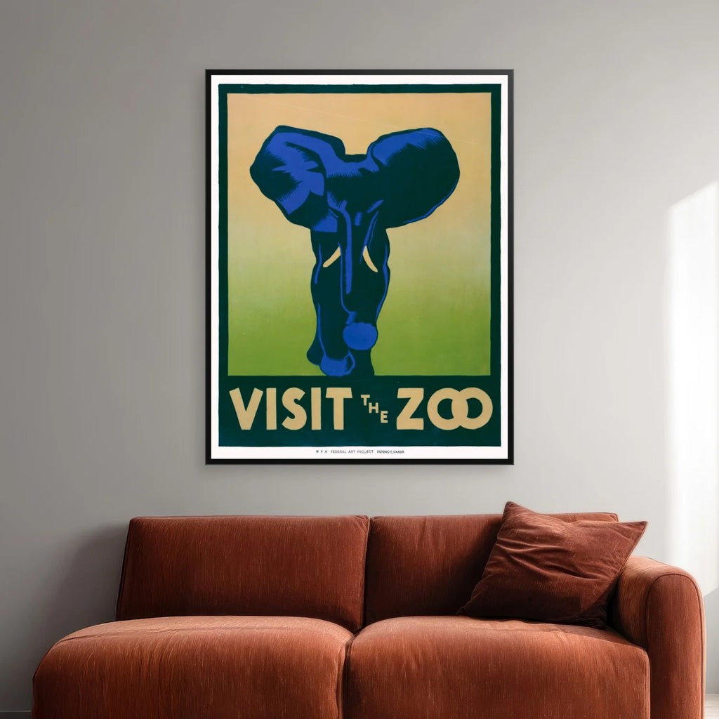 Visit the Zoo 1937 - Elefant Plakat - 50×64 cm – billede 2