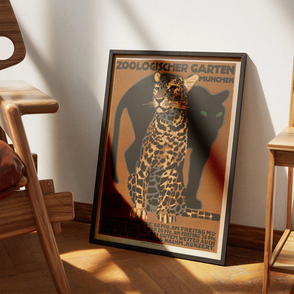 München Zoo 1912 - Panter & Leopard plakat – billede 3