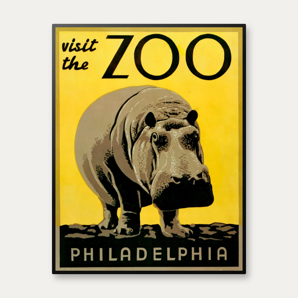 Philadelphia Zoo 1938 - Næsehorn - 50×65 cm – billede 1
