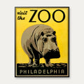 Philadelphia Zoo 1938 - Næsehorn - 50×65 cm – billede 1