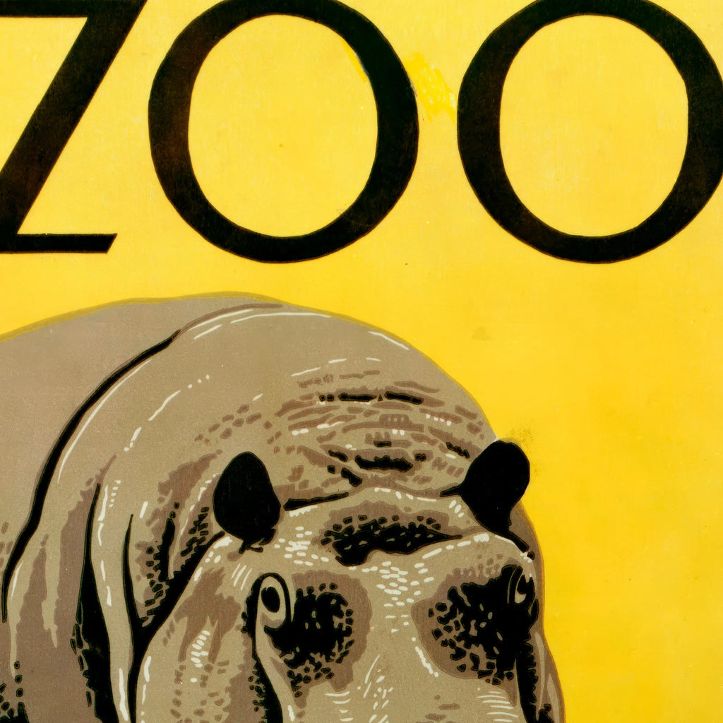 Philadelphia Zoo 1938 - Næsehorn - 50×65 cm – billede 4