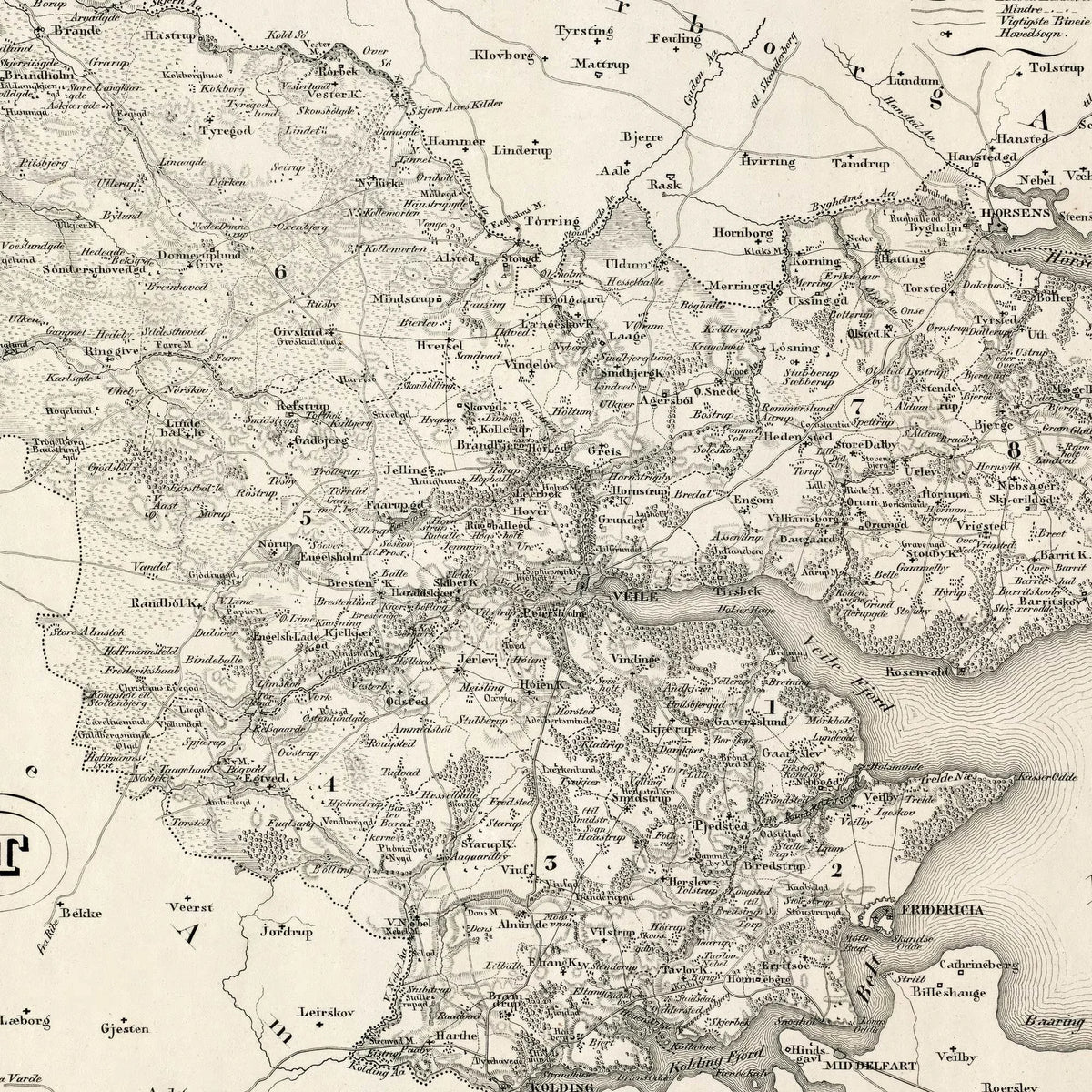 Vejle Amt 1831 - Historisk kort – billede 4