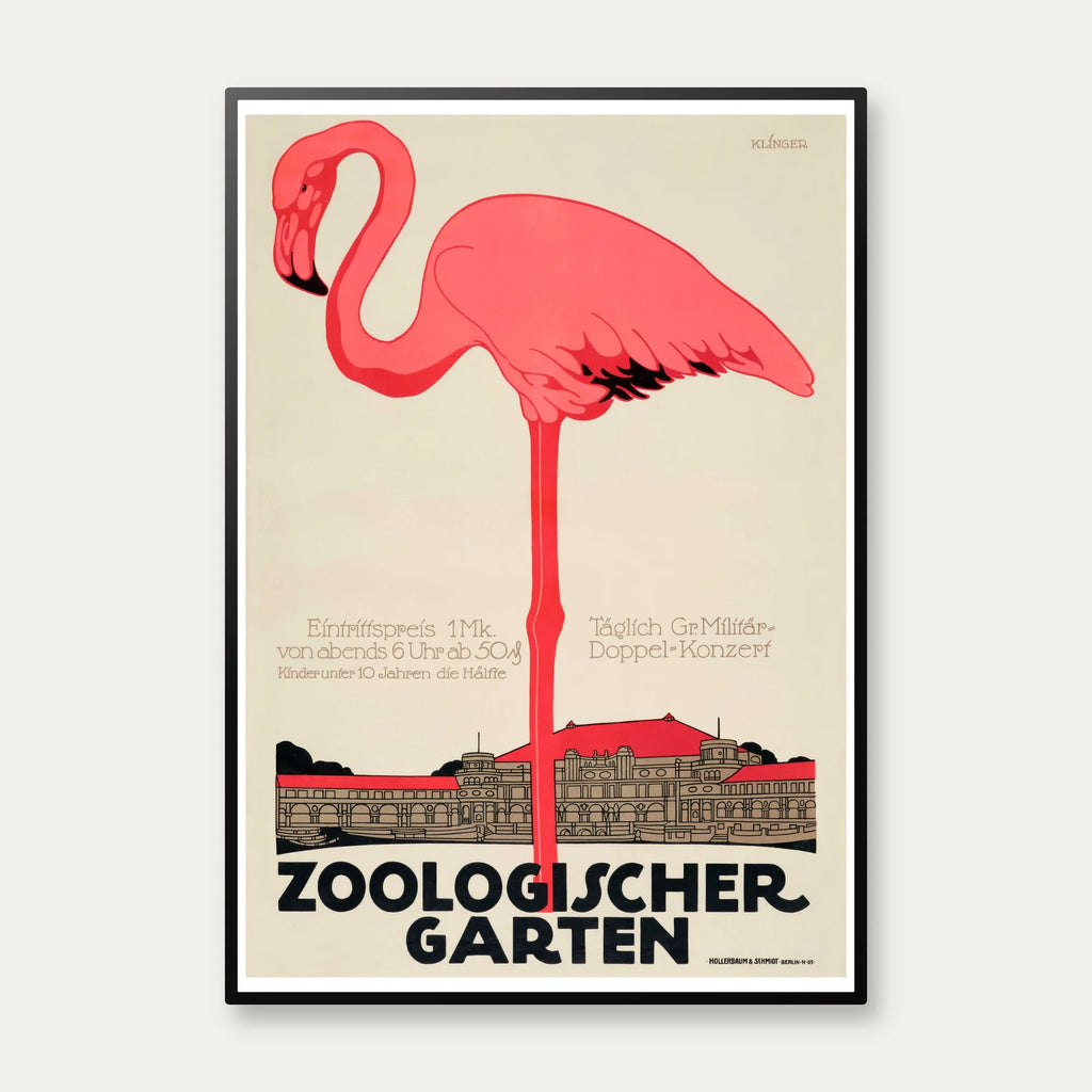 Zoo 1910 - Flamingo Plakat – billede 1