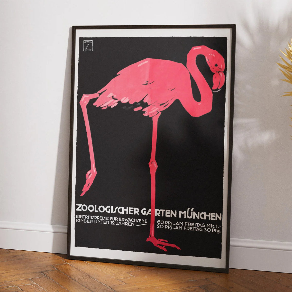 München Zoo 1920 - Flamingo Plakat – billede 2