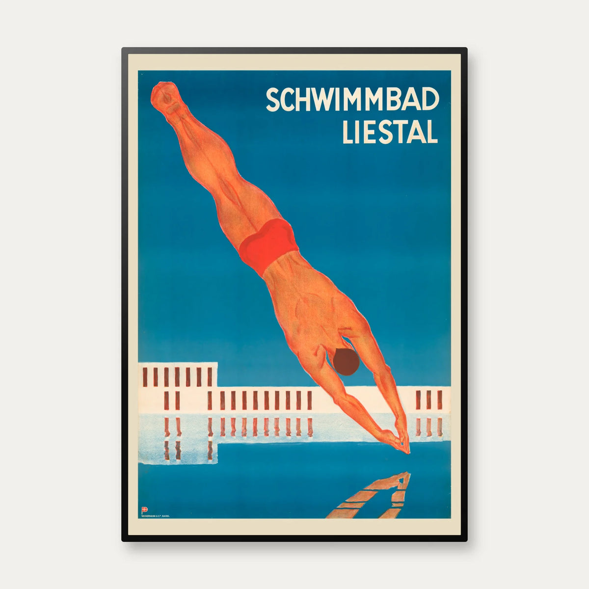 Liestal 1934 - Svømmehal Plakat – billede 1