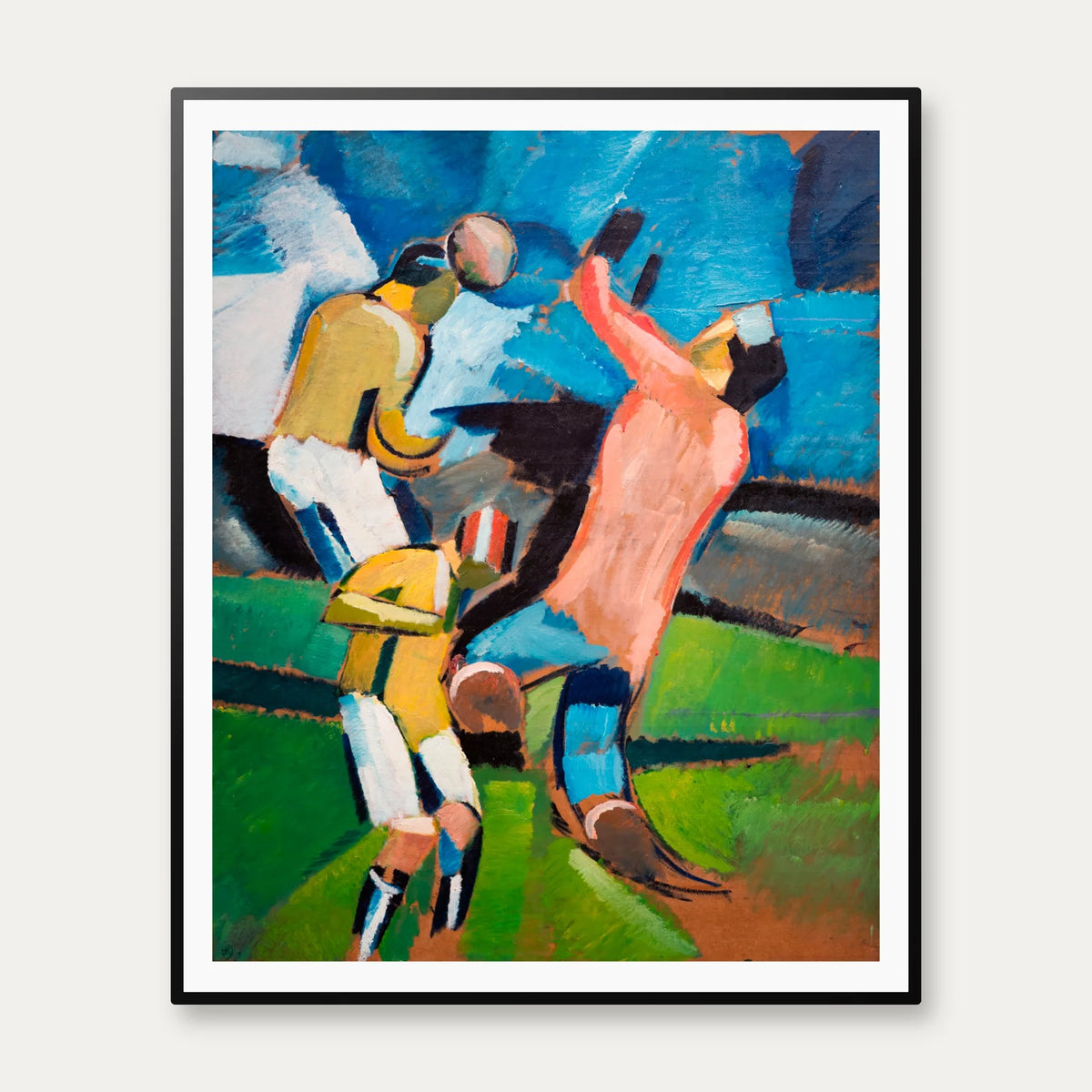 Fodboldspillere 1917 - Harald Giersing - 50×61 cm – billede 1