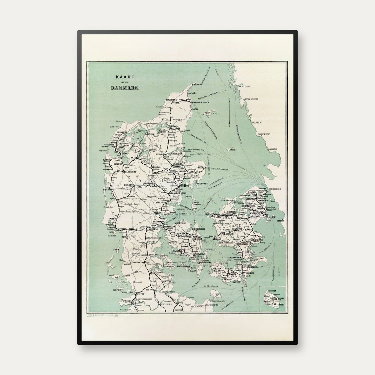 Kaart over Danmark 1876-1884 – billede 1