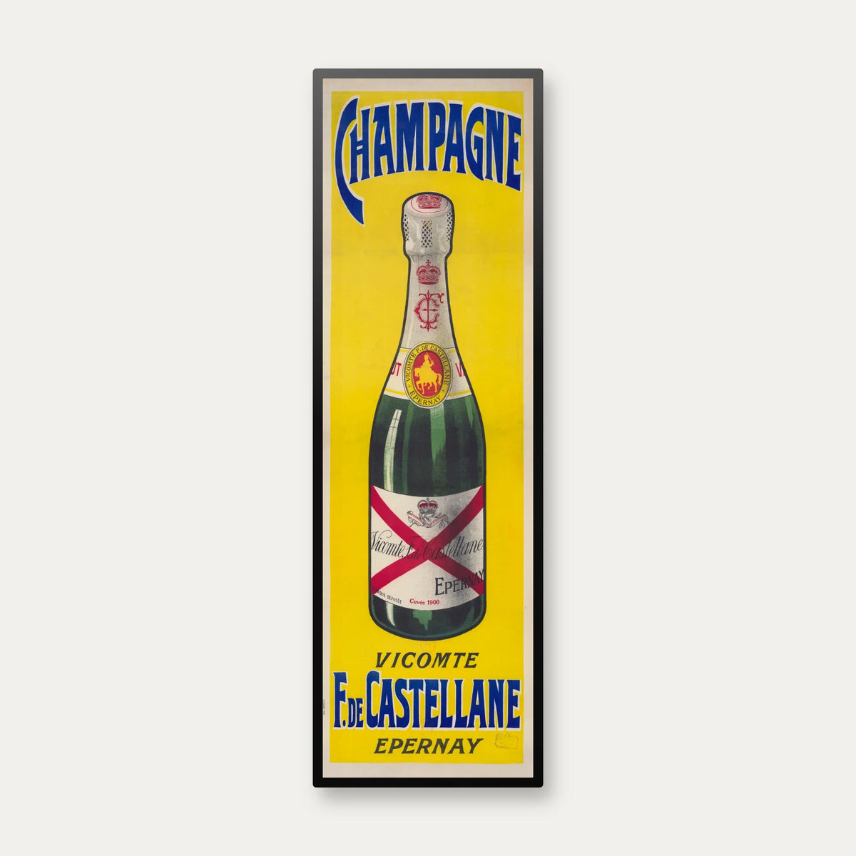 Champagne 1900 - Castellane Plakat - 40×125 cm – billede 1