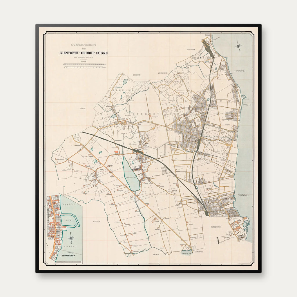 Gentofte & Ordrup Sogn 1897 - 60×66 cm – billede 1