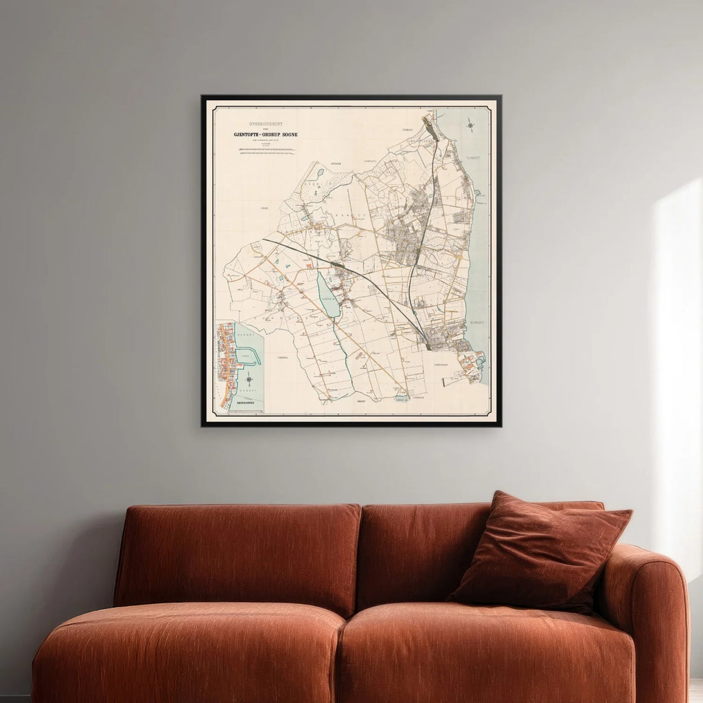 Gentofte & Ordrup Sogn 1897 - 60×66 cm – billede 2