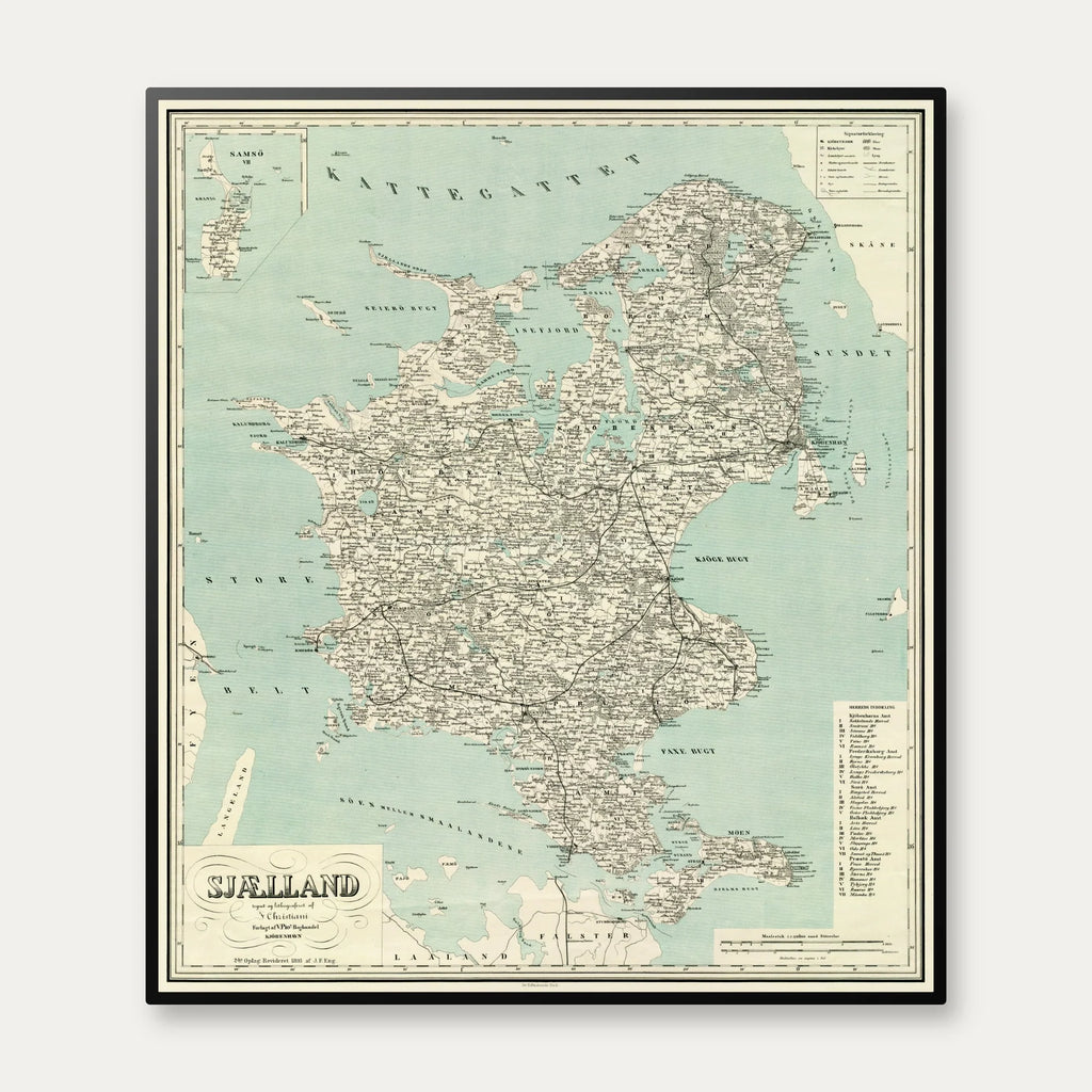 Sjælland 1893 - Herredskort - 61×70 cm – billede 1