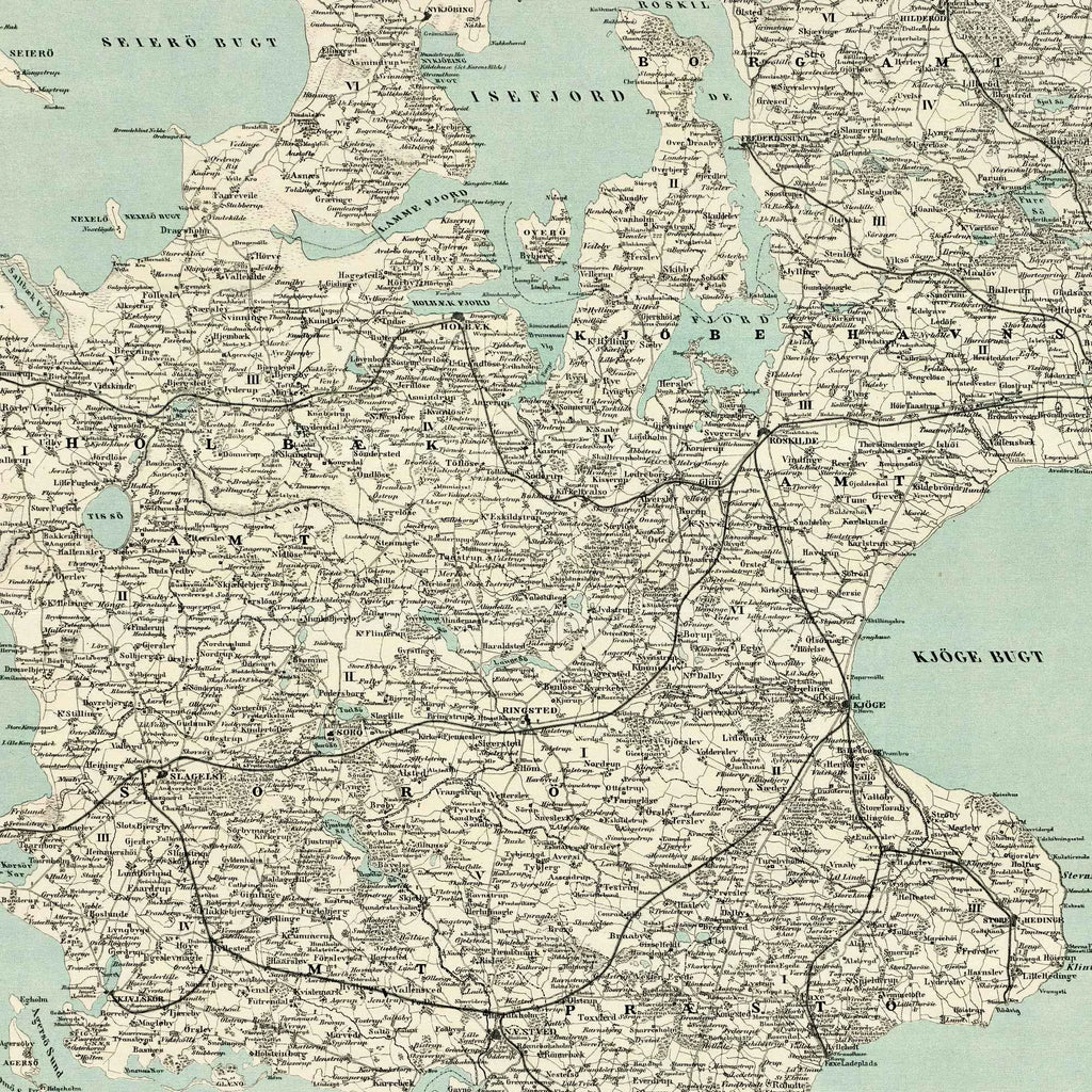 Sjælland 1893 - Herredskort - 61×70 cm – billede 4