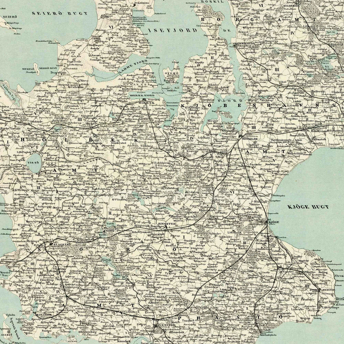 Sjælland 1893 - Herredskort - 61×70 cm – billede 4