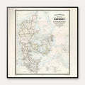 Postvæsnet 1859 - Post- og Vejkort over Danmark – billede 1