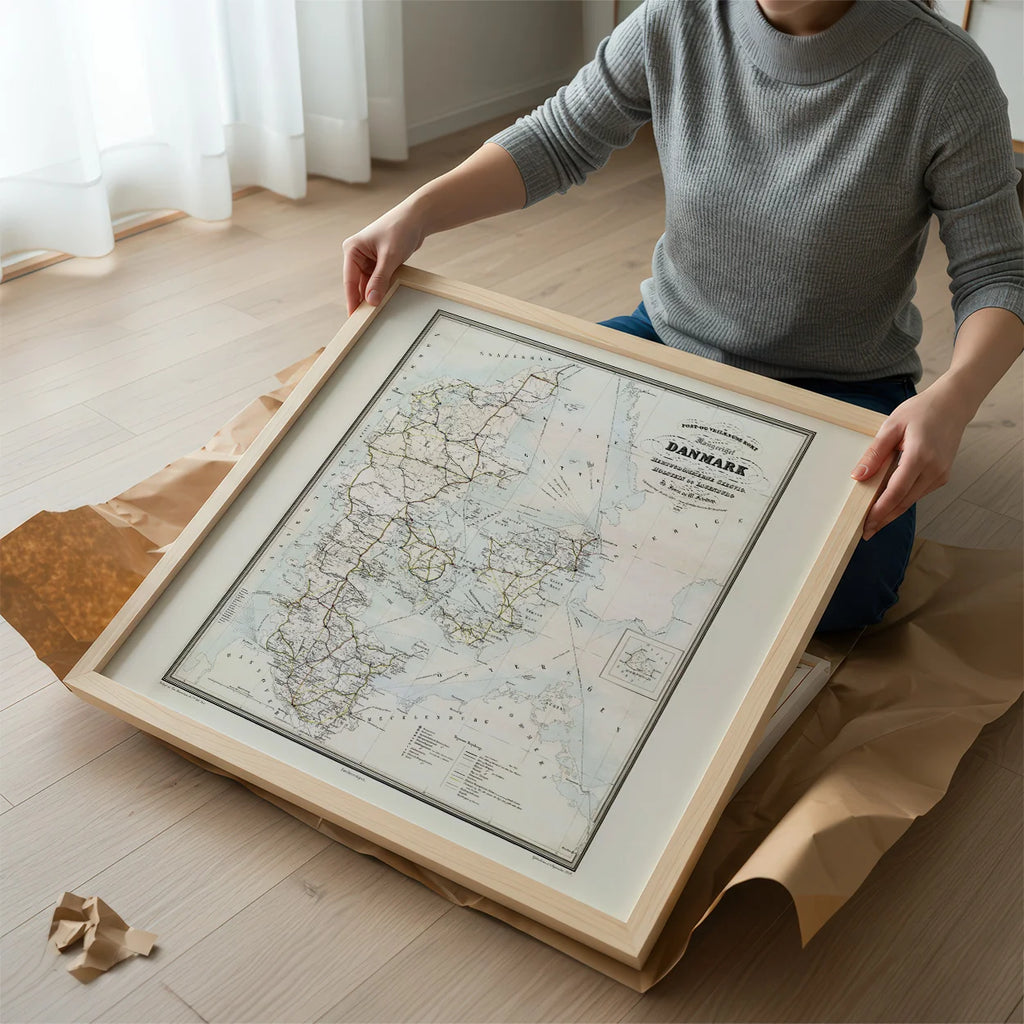 Postvæsnet 1859 - Post- og Vejkort over Danmark – billede 2