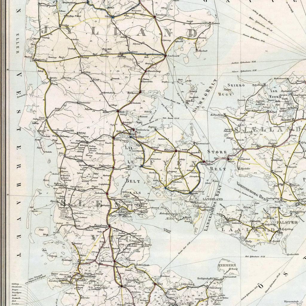 Postvæsnet 1859 - Post- og Vejkort over Danmark – billede 4