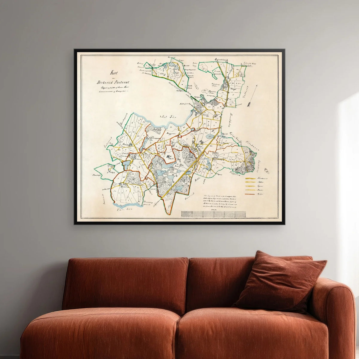 Birkerød Pastorat 1850 - Matrikelkort - 60×50 cm – billede 2