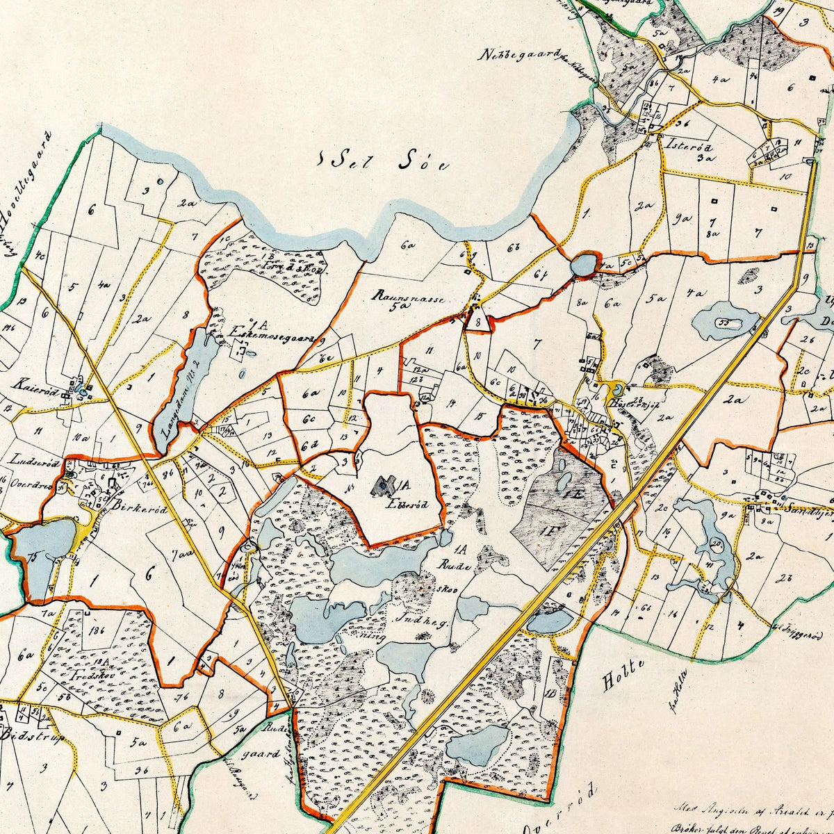Birkerød Pastorat 1850 - Matrikelkort - 60×50 cm – billede 4