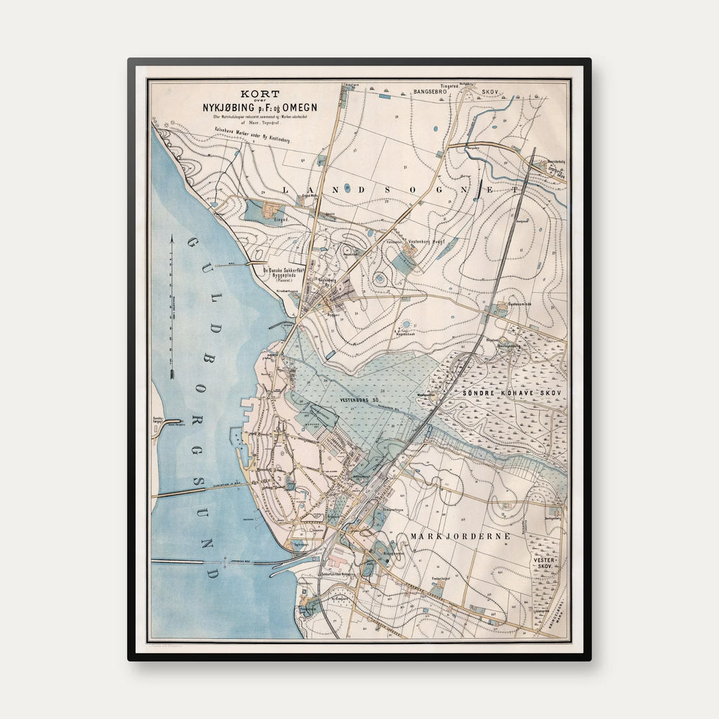 Nykøbing Falster og Omegn 1880-1900 - Matrikelkort - 60×78 cm – billede 1