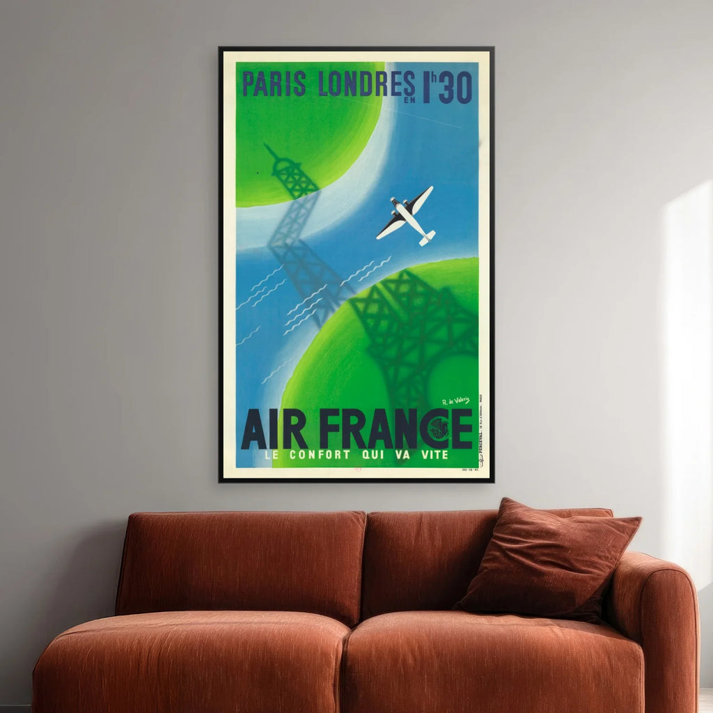 Air France 1936 - Paris-London - 45×70 cm – billede 2