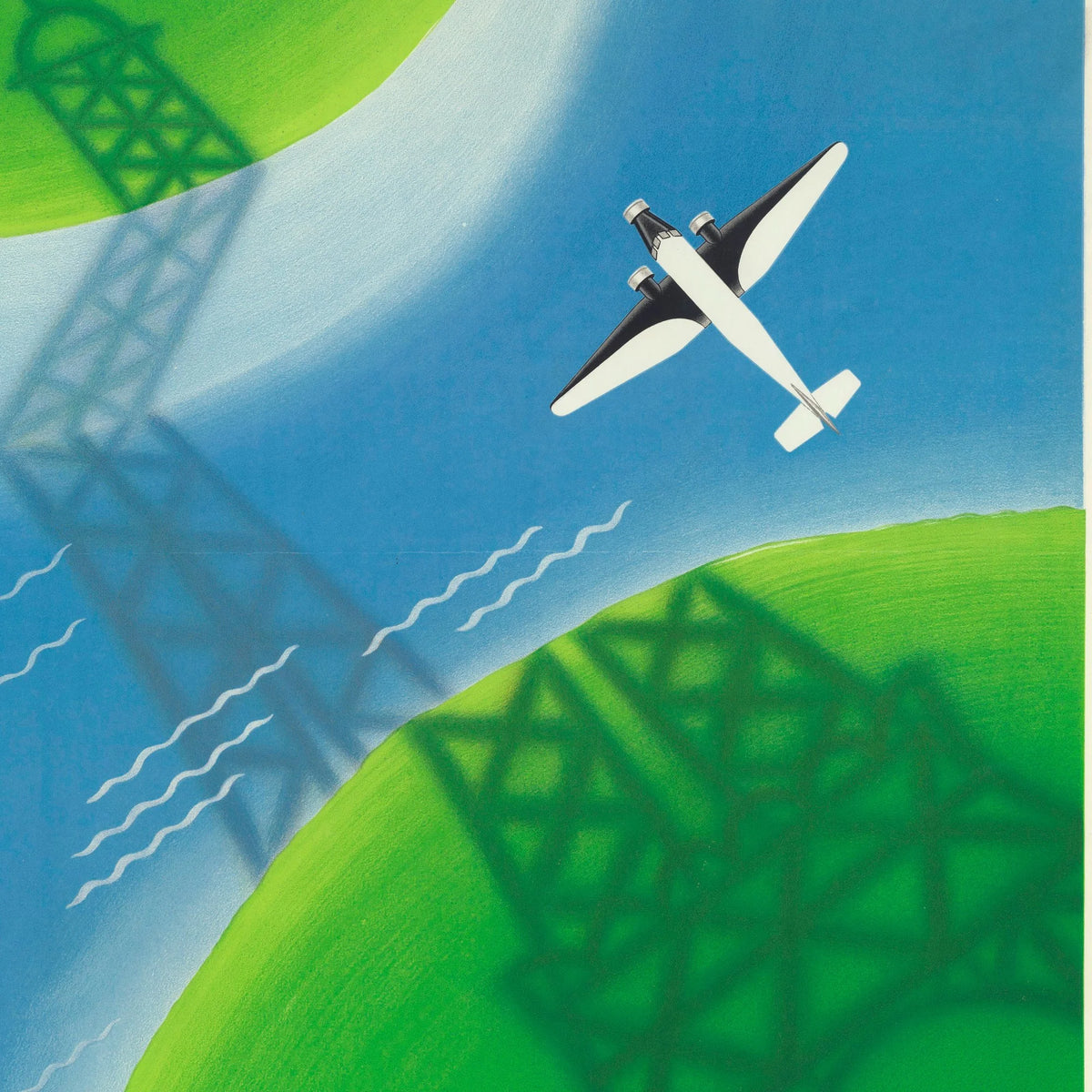 Air France 1936 - Paris-London - 45×70 cm – billede 4