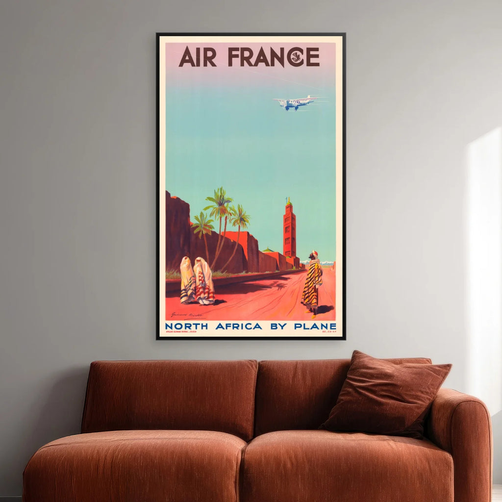 Air France 1933 - Nordafrika - 44×70 cm – billede 2