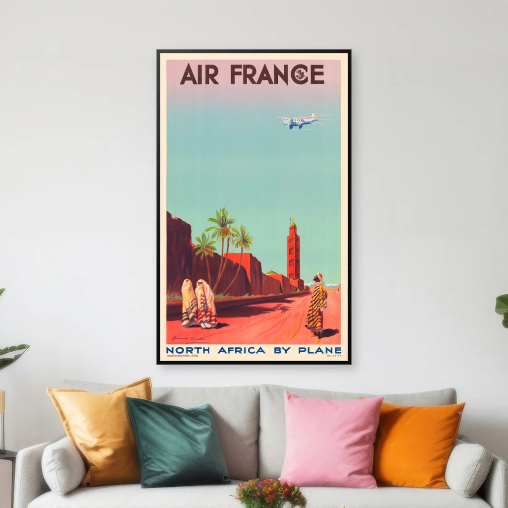 Air France 1933 - Nordafrika - 44×70 cm – billede 3