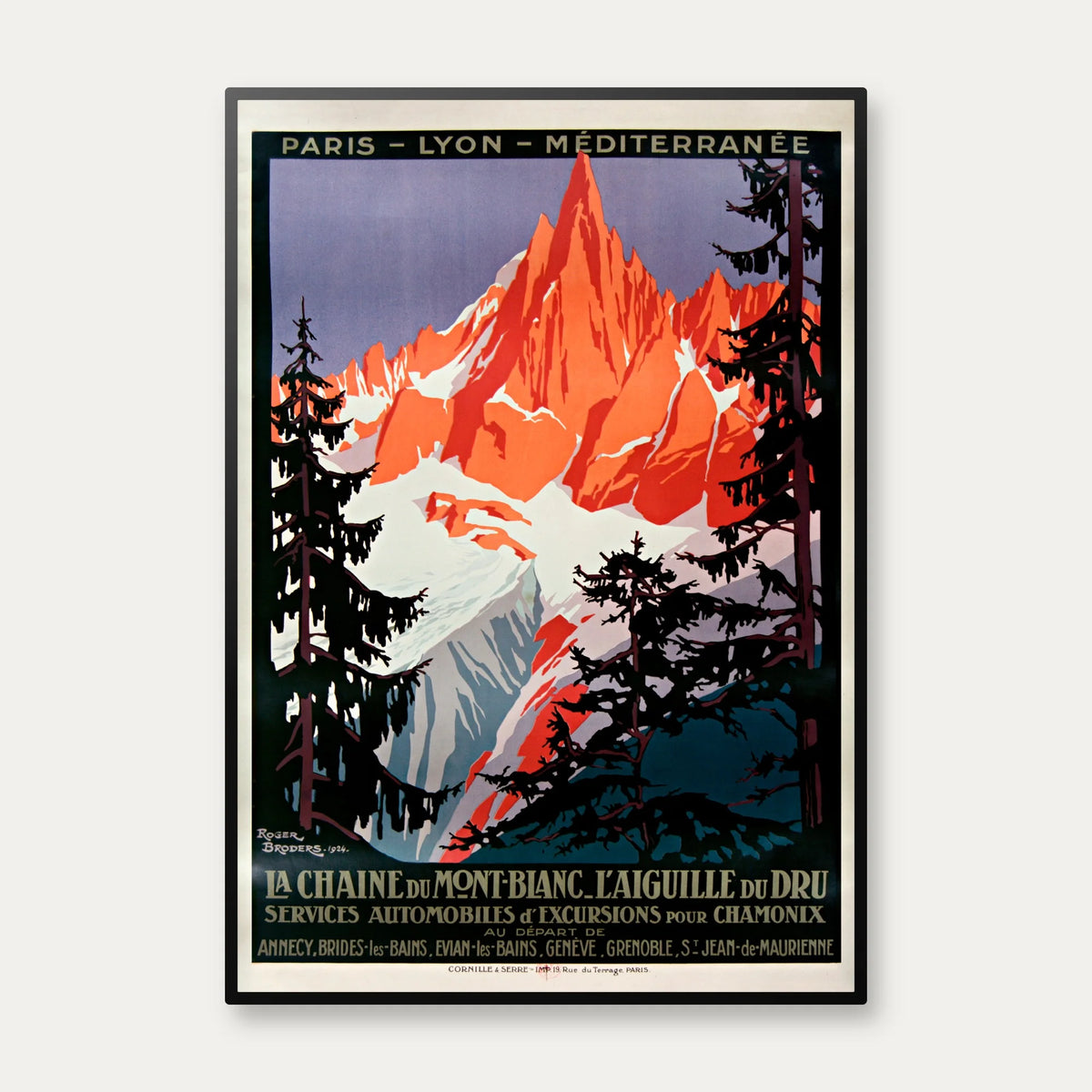 Chamonix, Mont Blanc 1924 - Plakat – billede 1
